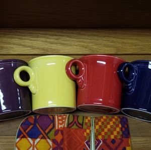 Fiesta ring handle coffee mugs (4)!